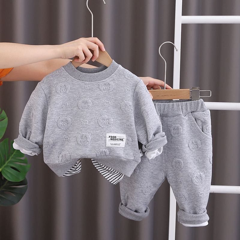 Children's Fashion Spring Long-sleeved Sweater Two-piece Set