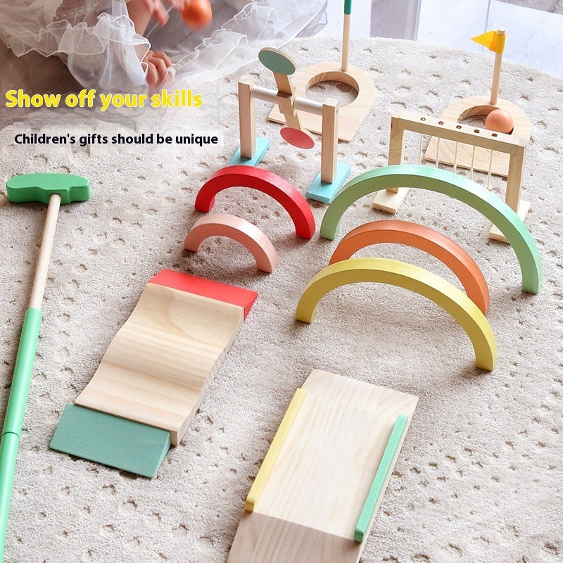 Mini Golf Suit Parent-child Interactive Wooden Toys