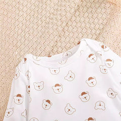 Cute Baby Bear Printed Romper Overalls Suit