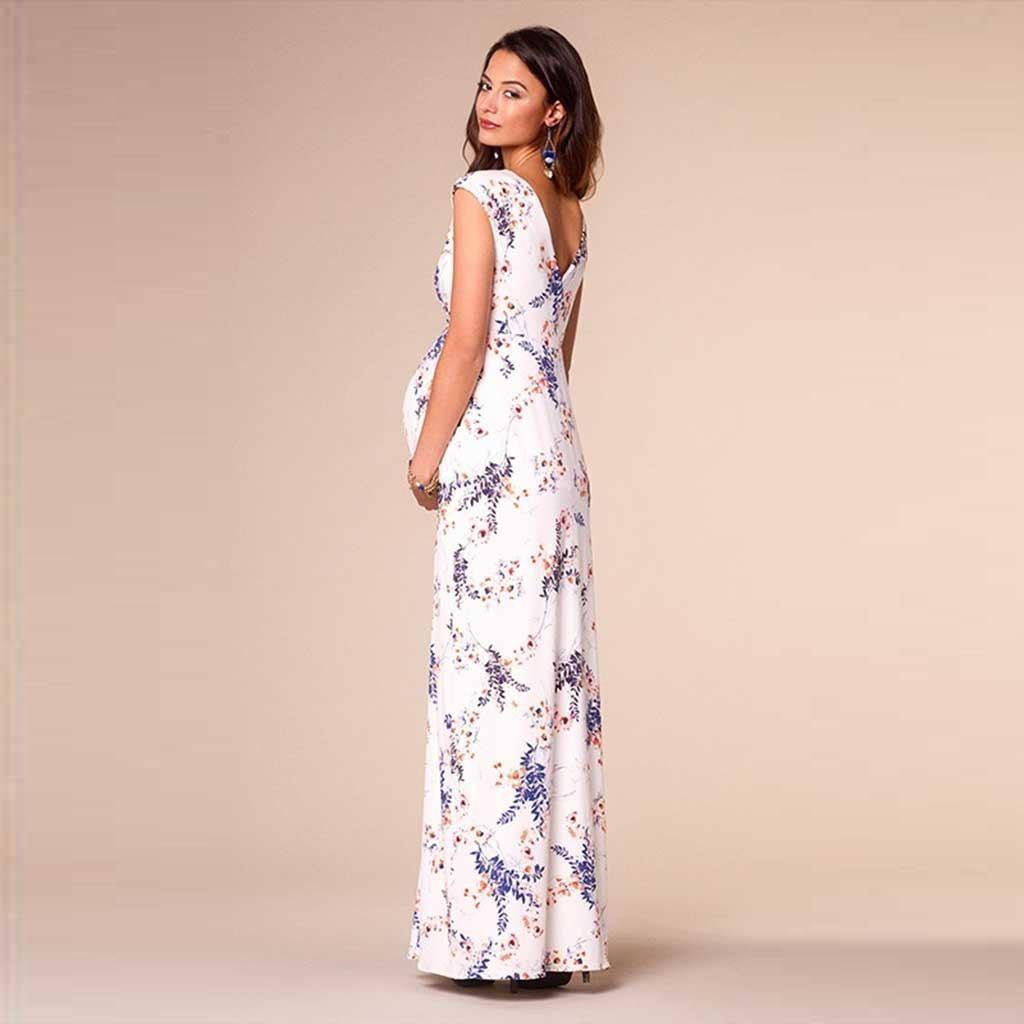 Printed Slim Thin Floral Chiffon Dress - NTKSTORE