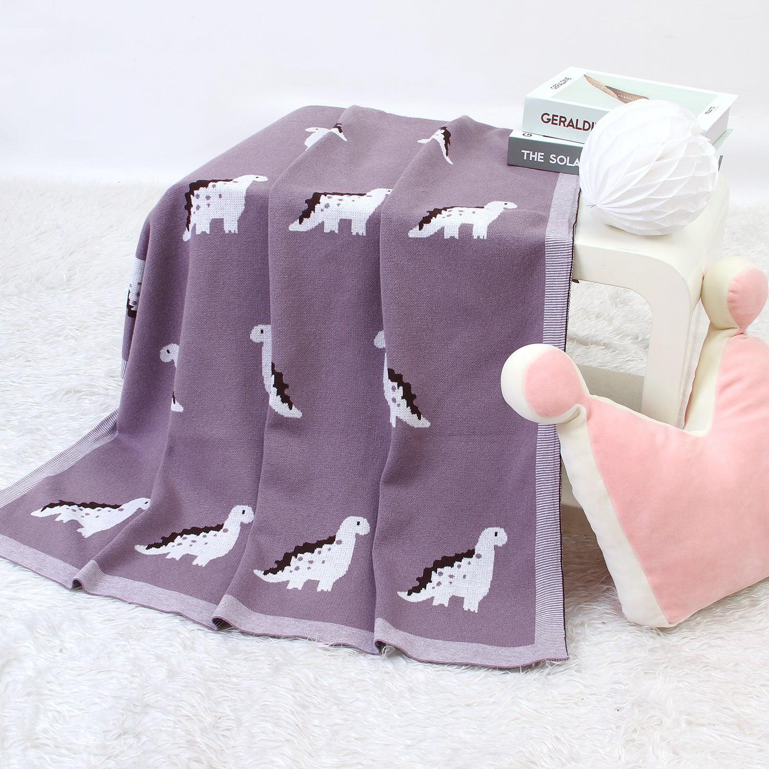 Baby Blanket Cartoon Little Dinosaur Knitted Baby Blanket Quilt - NTKSTORE