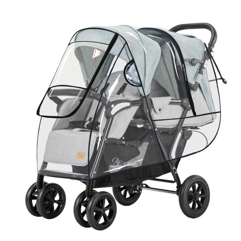 Rain Cover For Twin Stroller In Front And Rear Seats - NTKSTORE