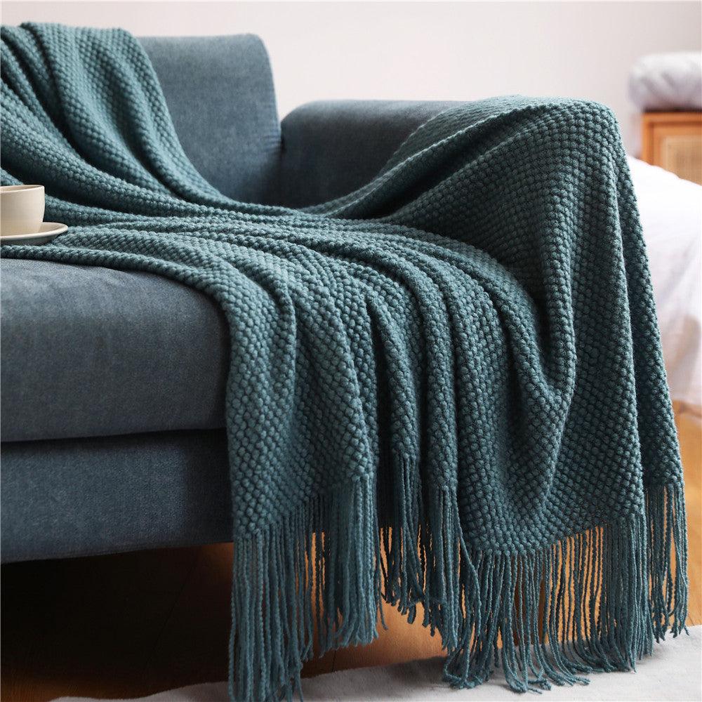 Sofa Blankets, Blankets, Blankets, Pineapple Grid Knitted Blankets - NTKSTORE