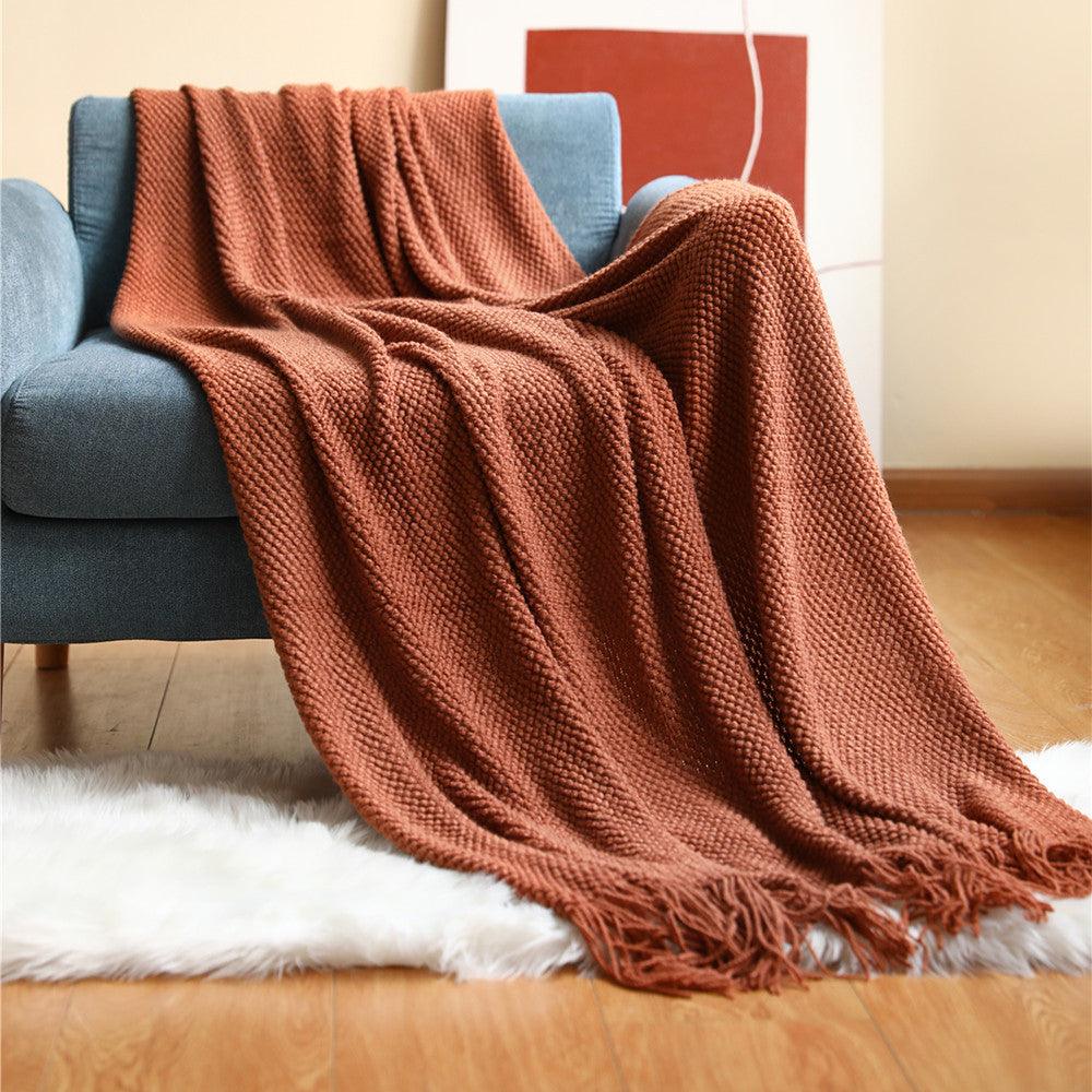 Sofa Blankets, Blankets, Blankets, Pineapple Grid Knitted Blankets - NTKSTORE