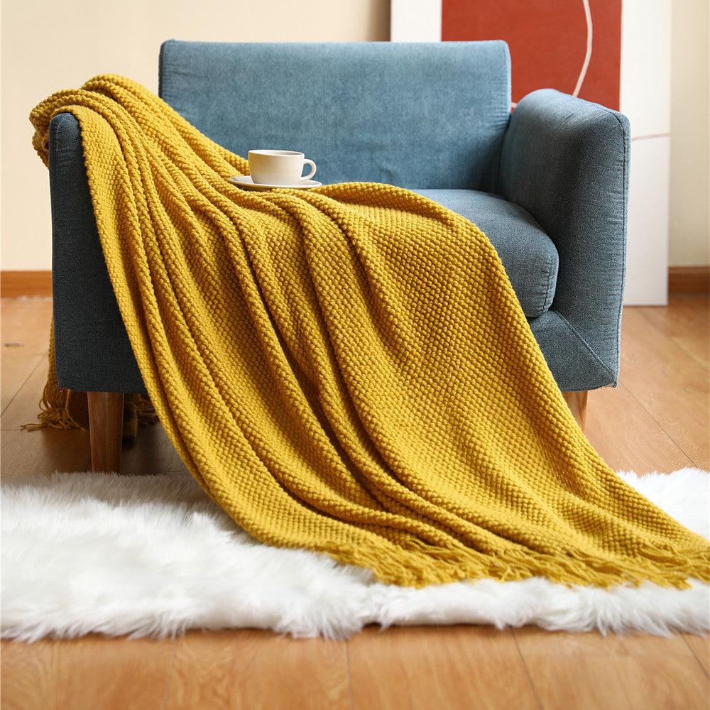 Sofa Blankets, Blankets, Blankets, Pineapple Grid Knitted Blankets - NTKSTORE