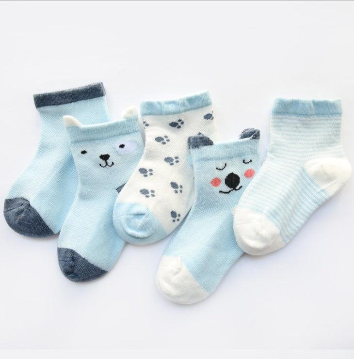 Enfants Chaussettes Pack de 5 Couleurs Respirant D'été de Coton Chaussettes pour bébés - NTKSTORE