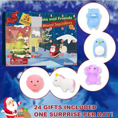 Dowmoo Christmas Pinch Joy Advent Calendar Blind Box, 24 Boxes Christmas Surprise Blind Box Rubber Animal Toys - NTKSTORE