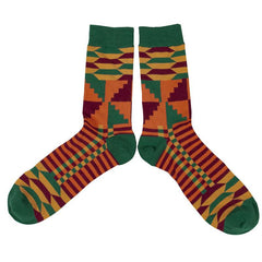 Multi-Color Mid-calf Ethnic Style Floral Socks - NTKSTORE