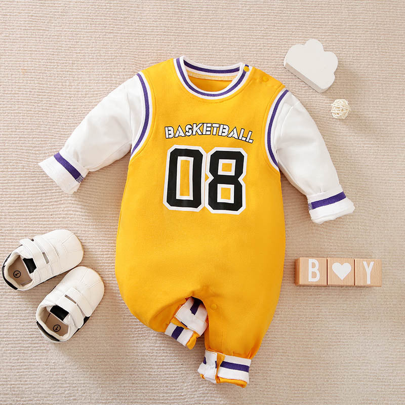 Baby One-piece Spring And Autumn Romper Baseball Uniform