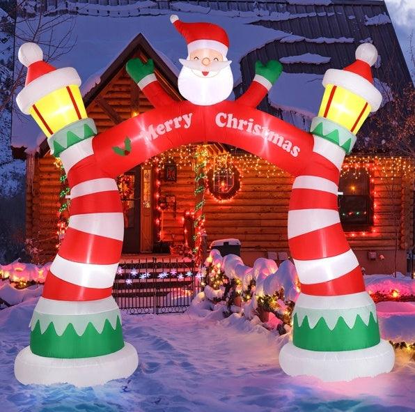 8.9 FT Lighted Christmas Inflatable Archway - NTKSTORE