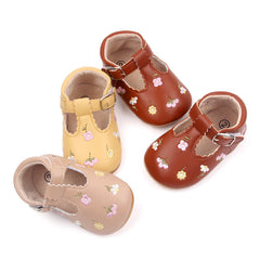 Girls' Embroidered Flower Soft Bottom Toddler Shoes