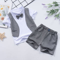 Children's Fashion Short-sleeved Shorts Bow Baby Rompers