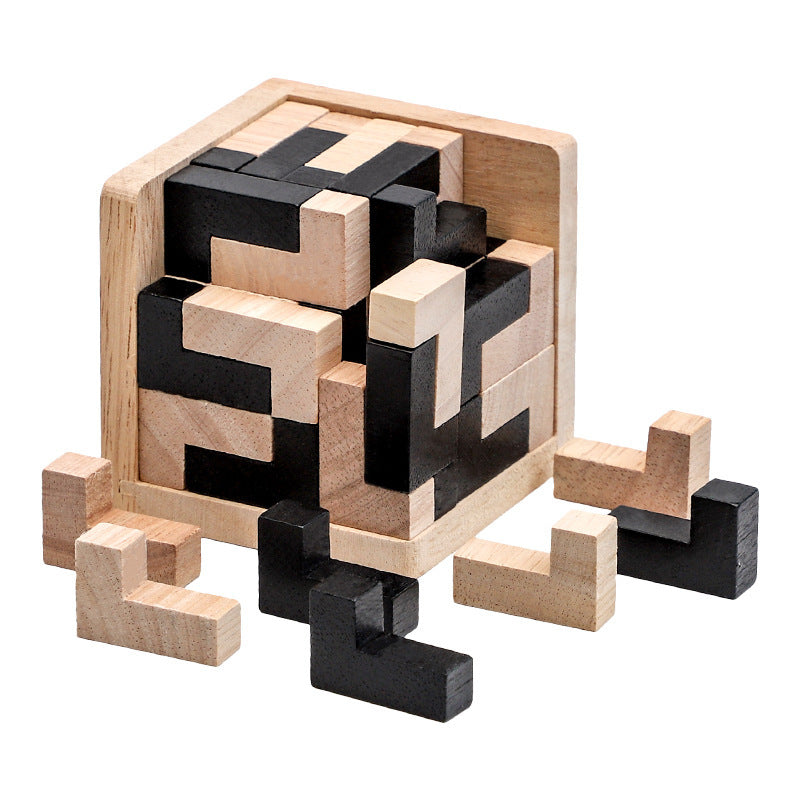 54TL Children's Wooden Puzzle Brainy Intelligence Decompression Toy