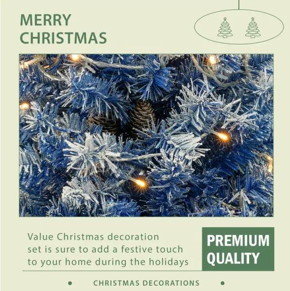 Pre-lit Xmas Tree Artificial Christmas 4-Piece Set - NTKSTORE