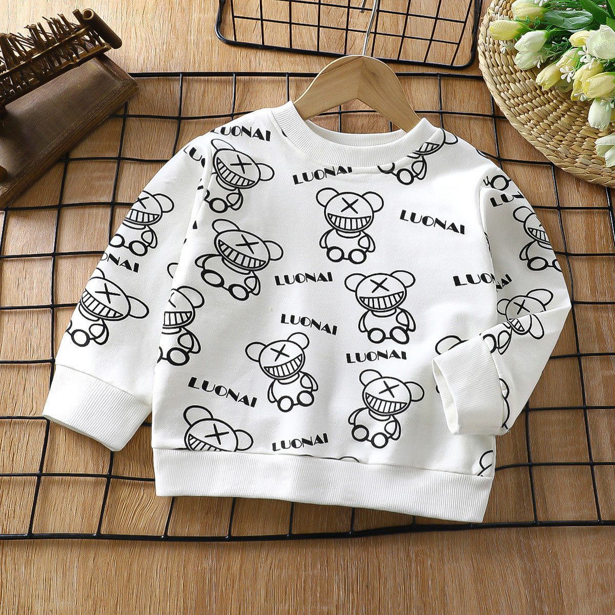 Cotton Boys And Girls Long Sleeve T-shirt Unlined Top