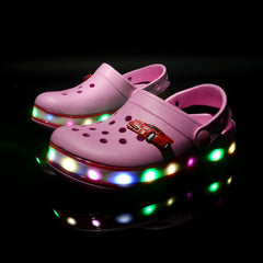 Shoes With LED Light Children's Hole Shoes Summer Children