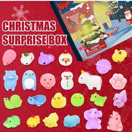 Dowmoo Christmas Pinch Joy Advent Calendar Blind Box, 24 Boxes Christmas Surprise Blind Box Rubber Animal Toys - NTKSTORE