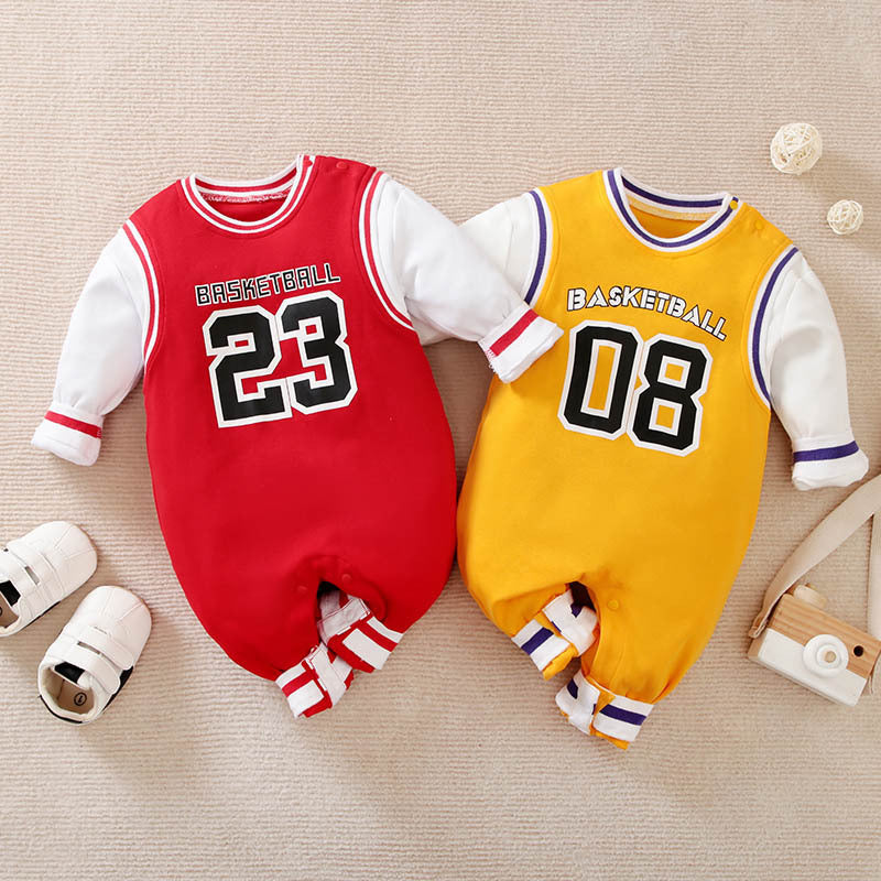 Baby One-piece Spring And Autumn Romper Baseball Uniform