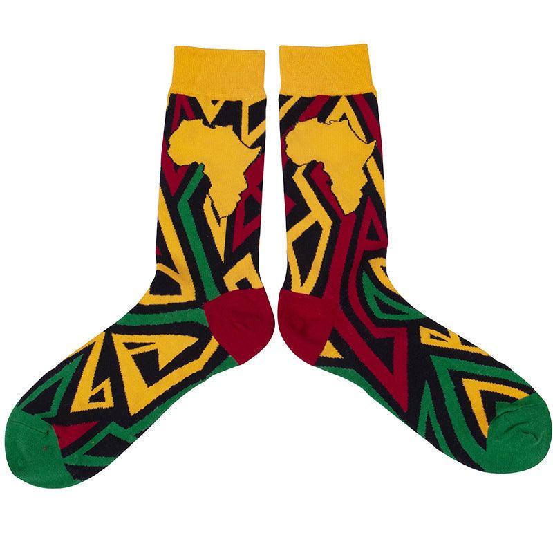 Multi-Color Mid-calf Ethnic Style Floral Socks - NTKSTORE