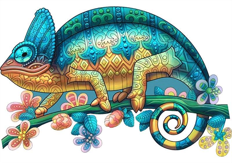 Each Piece Is Animal Shaped Christmas Gift Colorful Elephant Turtle Wooden Jigsaw Puzzles - NTKSTORE