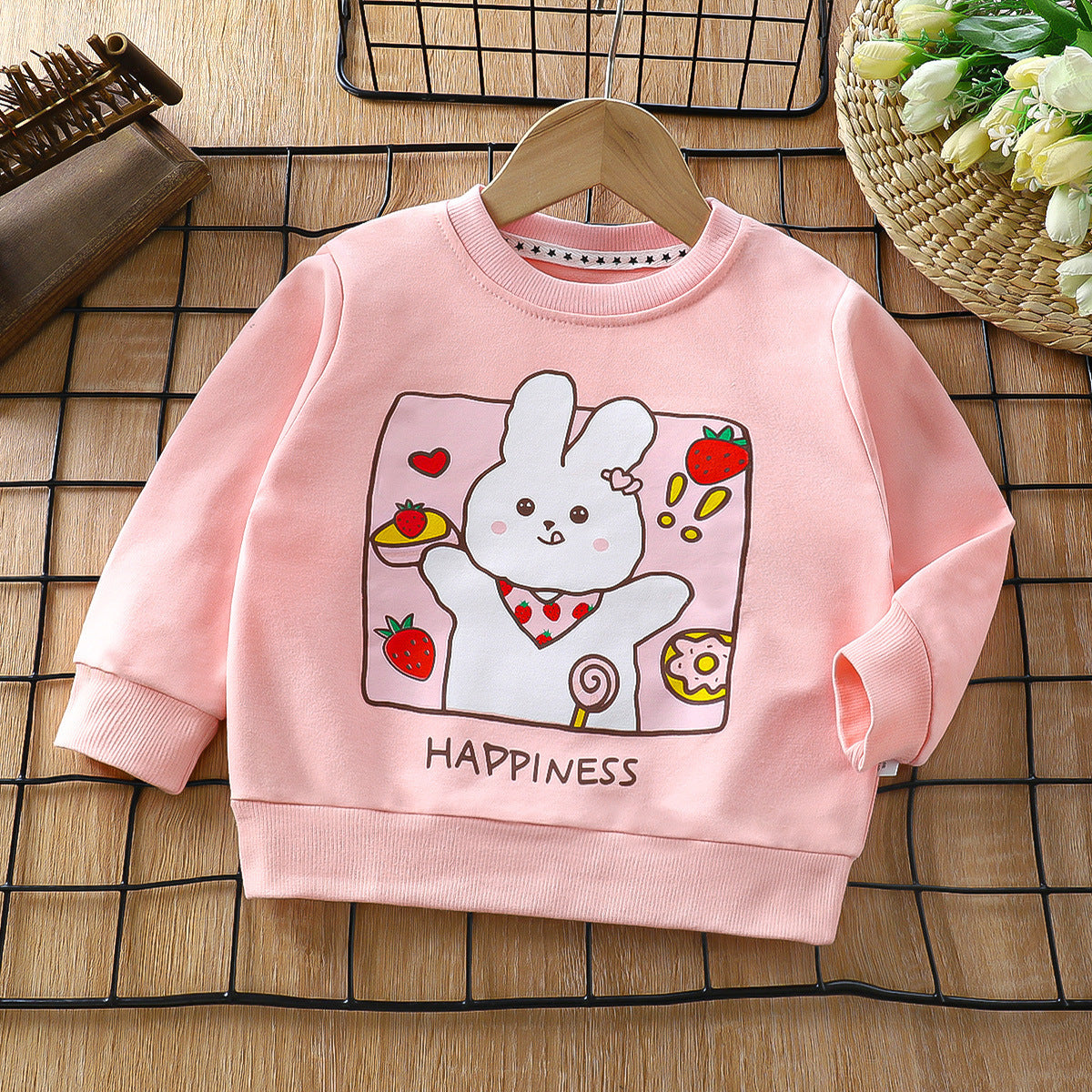 Cotton Boys And Girls Long Sleeve T-shirt Unlined Top