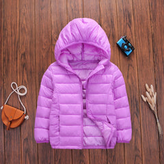 Autumn And Winter Children's Clothing Cotton-padded Coat Down Cotton Coat Lightweight Hooded Jacket