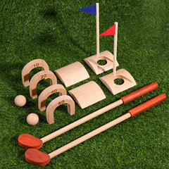 Children's Wooden Simulation Golf Suit Toy Gate Ball Sports Indoor Sports Fitness Parent-child Interactive Game