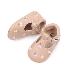 Girls' Embroidered Flower Soft Bottom Toddler Shoes