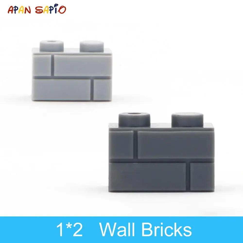 DIY Building Blocks Wall Figures Bricks 1x2 Dots 50/100PCS Educational Creative Toys for Children Size Compatible With 98283 - NTKSTORE