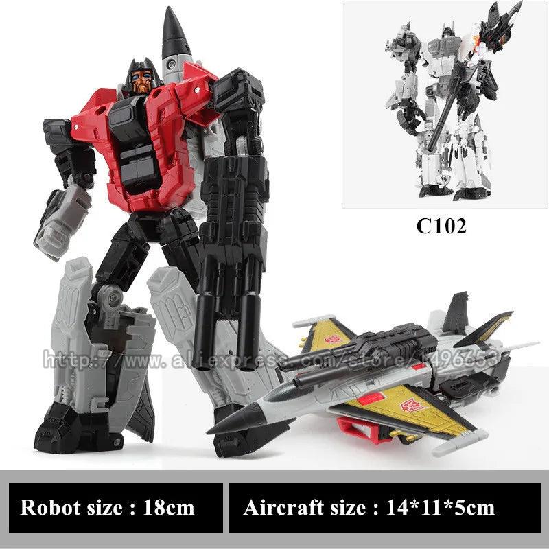 Haizhixing 5 IN 1 Transformation Robot Car Toys Anime Devastator Aircraft Tank Model KO Boys Truck Collection Kid Adult Gift - NTKSTORE