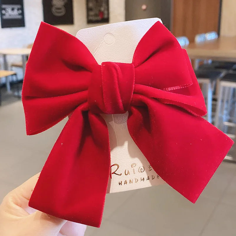 Haimeikang Bow Hair Clip Black Velvet Hair Bows Hairpins Women Elegant Barrette Girls Bowknot Hair Accessories - NTKSTORE