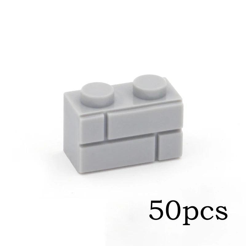 DIY Building Blocks Wall Figures Bricks 1x2 Dots 50/100PCS Educational Creative Toys for Children Size Compatible With 98283 - NTKSTORE