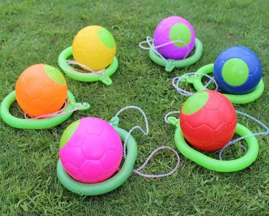 1PC Skip Ball Outdoor Fun Toy Ball Classical Skipping Toy Exercise coordination and balance hop jump playground may toy ball - NTKSTORE