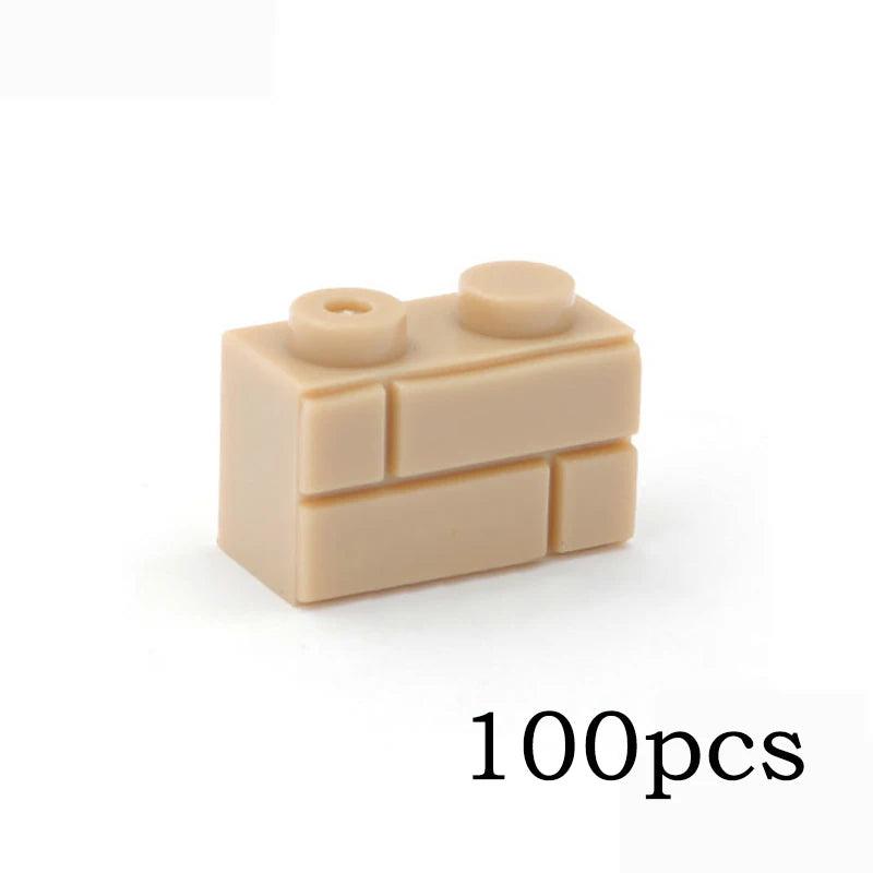 DIY Building Blocks Wall Figures Bricks 1x2 Dots 50/100PCS Educational Creative Toys for Children Size Compatible With 98283 - NTKSTORE