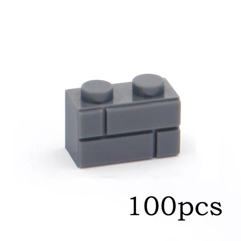 DIY Building Blocks Wall Figures Bricks 1x2 Dots 50/100PCS Educational Creative Toys for Children Size Compatible With 98283 - NTKSTORE