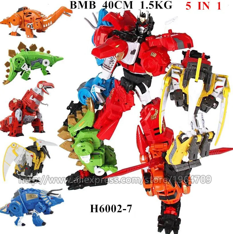 Jinbao 5 In 1 45 cm Big Transformation Predaking Toys Anime Devastator KO G1 Robot Action Figure Model Boy Children Kid Gift - NTKSTORE