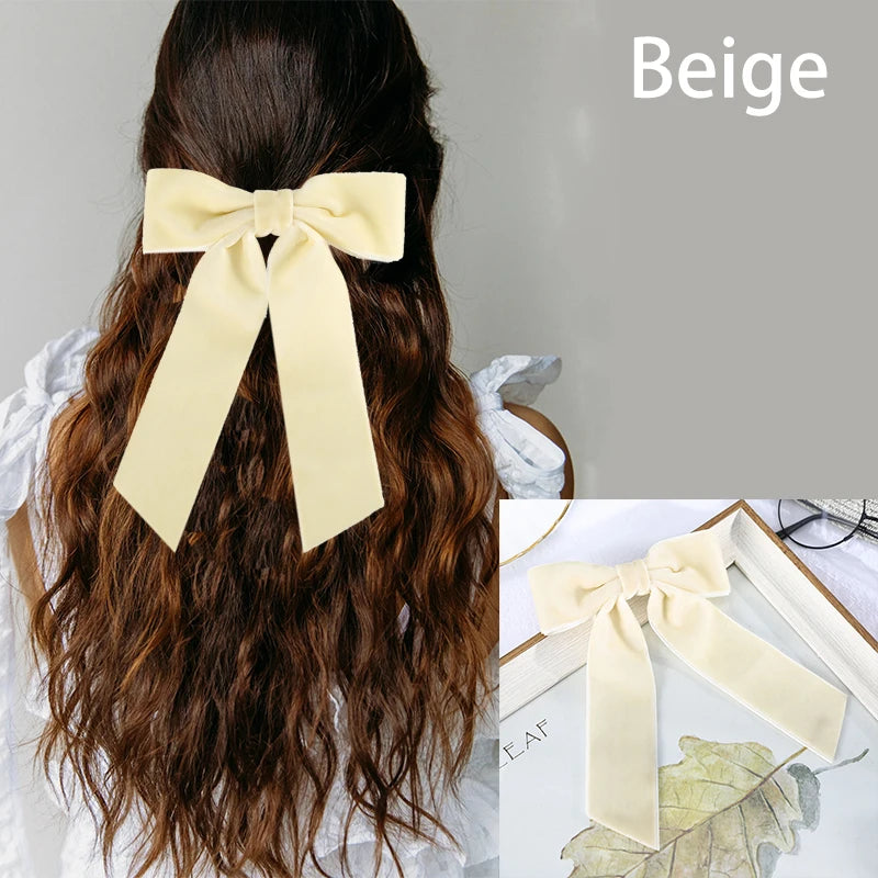 Haimeikang Bow Hair Clip Black Velvet Hair Bows Hairpins Women Elegant Barrette Girls Bowknot Hair Accessories - NTKSTORE