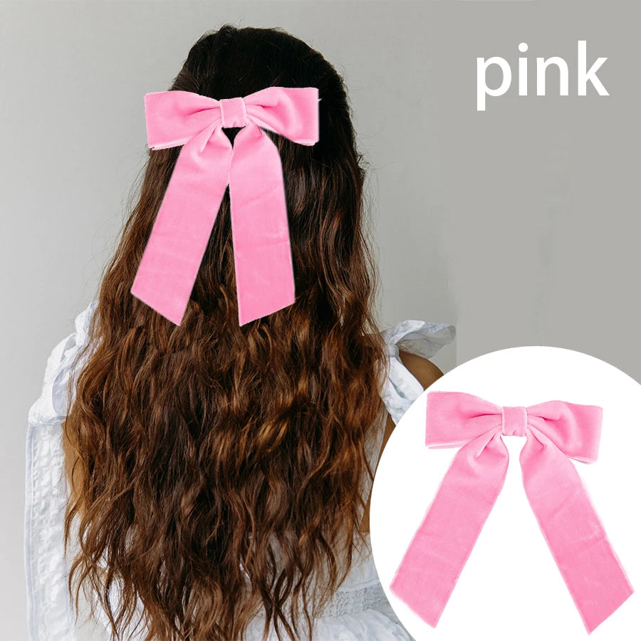Haimeikang Bow Hair Clip Black Velvet Hair Bows Hairpins Women Elegant Barrette Girls Bowknot Hair Accessories - NTKSTORE
