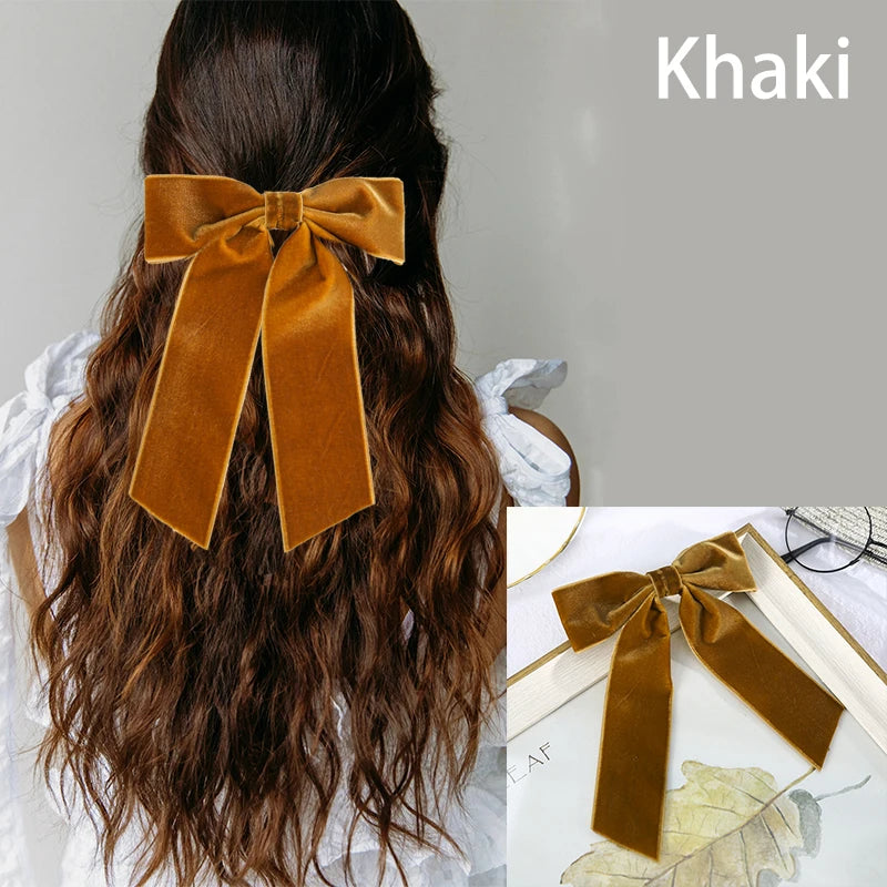 Haimeikang Bow Hair Clip Black Velvet Hair Bows Hairpins Women Elegant Barrette Girls Bowknot Hair Accessories - NTKSTORE