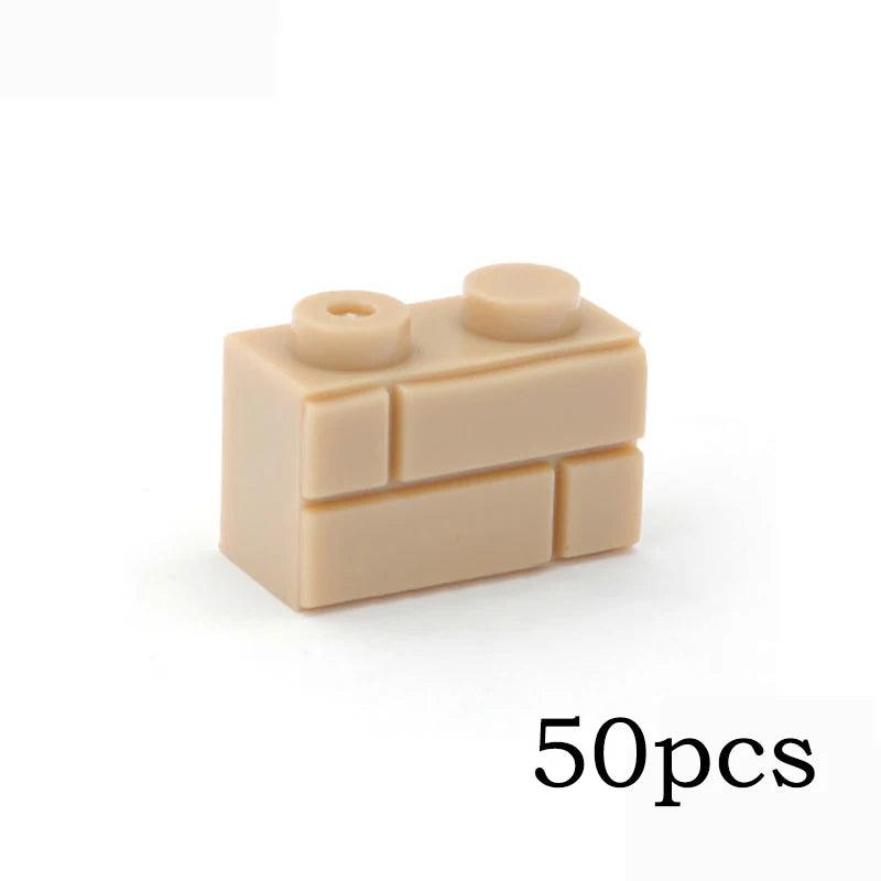 DIY Building Blocks Wall Figures Bricks 1x2 Dots 50/100PCS Educational Creative Toys for Children Size Compatible With 98283 - NTKSTORE