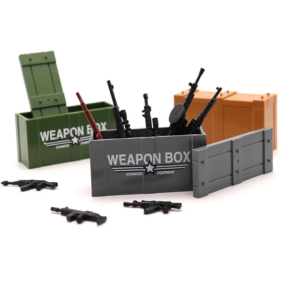 Military Special Forces Sandbag Weapon Box Gun WW2 DIY Building Blocks Educational Creative Bricks Toys For Children Kids Gifts - NTKSTORE