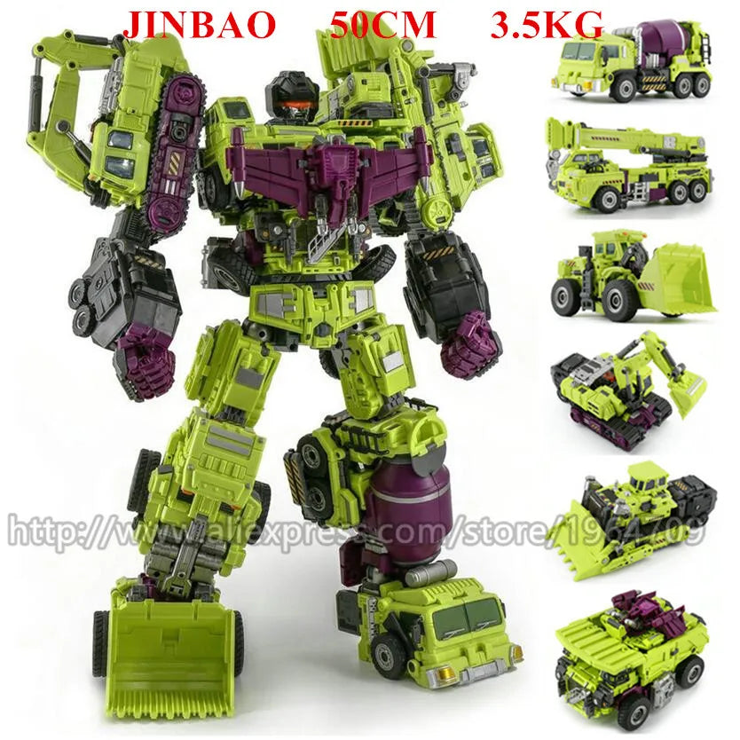 Jinbao 5 In 1 45 cm Big Transformation Predaking Toys Anime Devastator KO G1 Robot Action Figure Model Boy Children Kid Gift - NTKSTORE