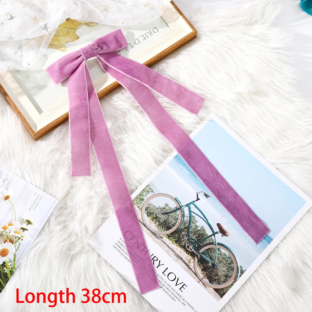 Haimeikang Bow Hair Clip Black Velvet Hair Bows Hairpins Women Elegant Barrette Girls Bowknot Hair Accessories - NTKSTORE