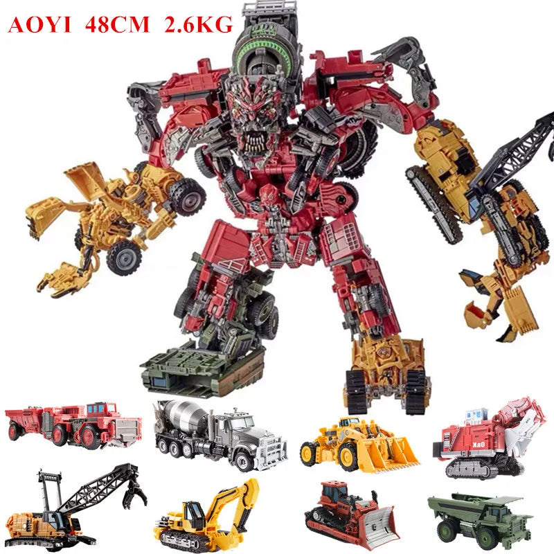 Jinbao 5 In 1 45 cm Big Transformation Predaking Toys Anime Devastator KO G1 Robot Action Figure Model Boy Children Kid Gift - NTKSTORE