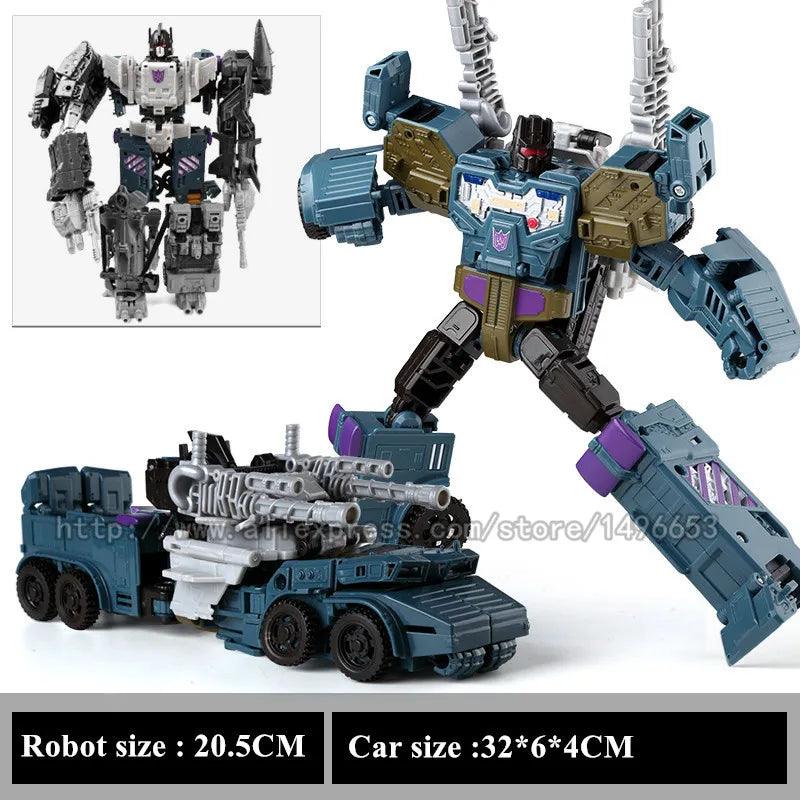 Haizhixing 5 IN 1 Transformation Robot Car Toys Anime Devastator Aircraft Tank Model KO Boys Truck Collection Kid Adult Gift - NTKSTORE