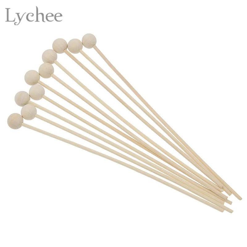 Lychee Life 10pcs Wood Ball For Fragrance Diffuser Aromatherapy Rattan Reed Sticks DIY Home Decoration - NTKSTORE