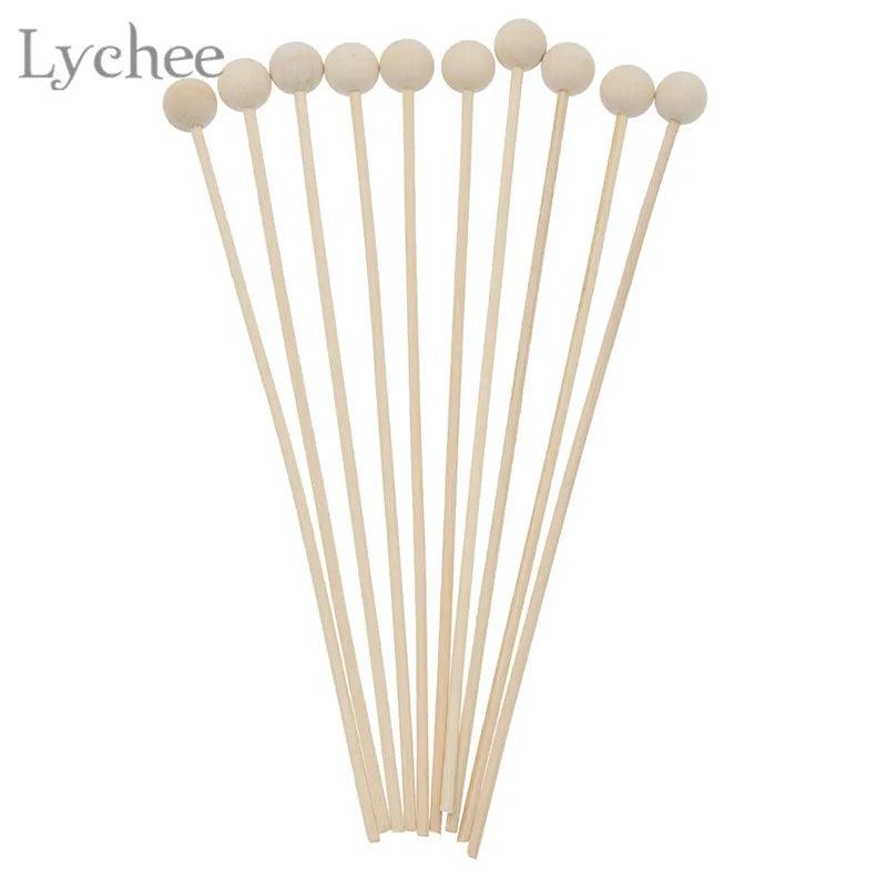 Lychee Life 10pcs Wood Ball For Fragrance Diffuser Aromatherapy Rattan Reed Sticks DIY Home Decoration - NTKSTORE