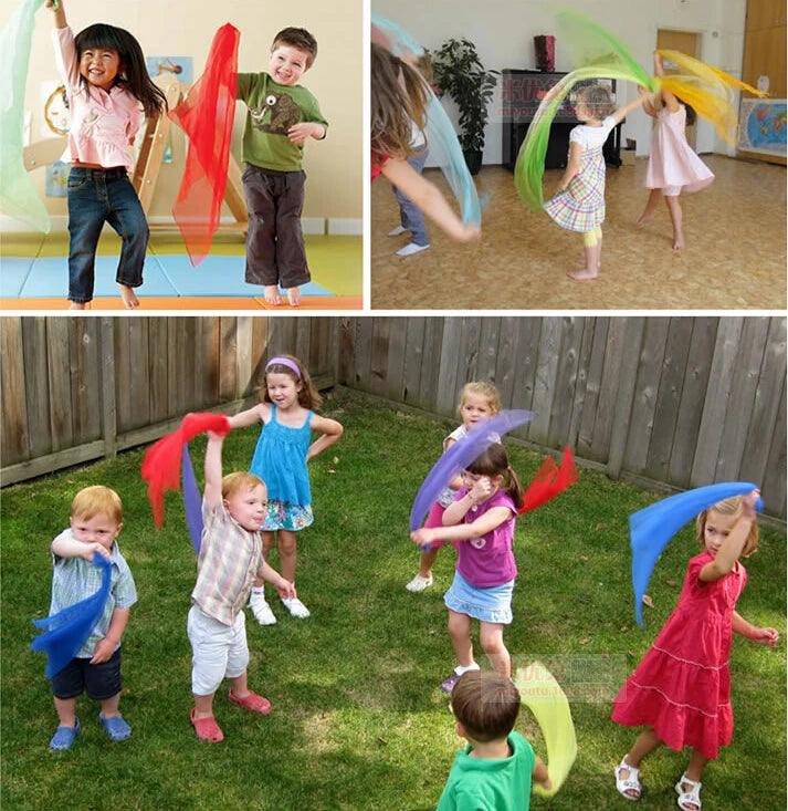 6 colors Children gymnastics scarves for outdoor game toys/ Kids Child parent interactive handkerchief educational toys GYH - NTKSTORE