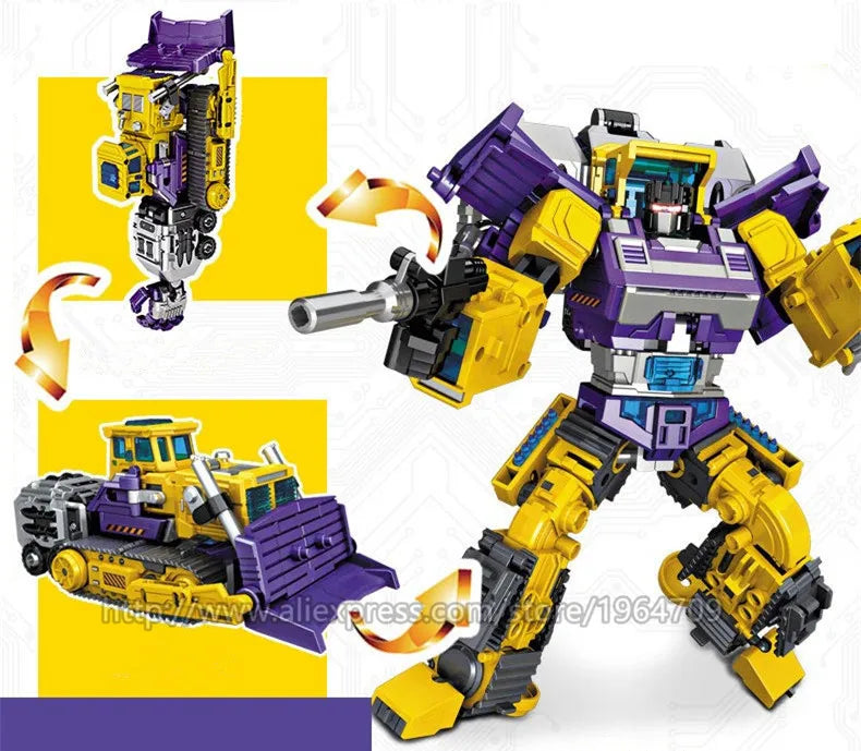 Jinbao 5 In 1 45 cm Big Transformation Predaking Toys Anime Devastator KO G1 Robot Action Figure Model Boy Children Kid Gift - NTKSTORE