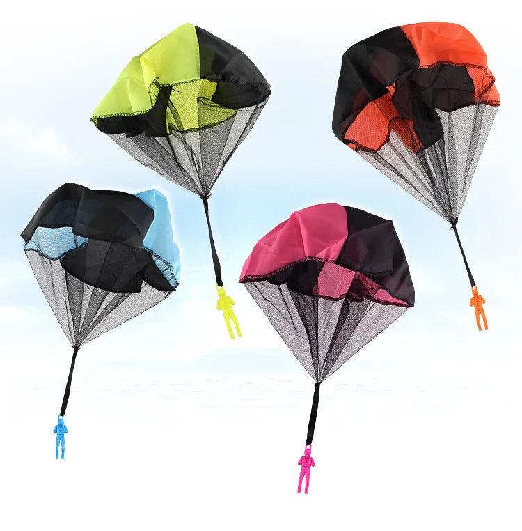 5Set Kids Hand Throwing Parachute Toy For Children's Educational Parachute With Figure Soldier Outdoor Fun Sports Play Game - NTKSTORE